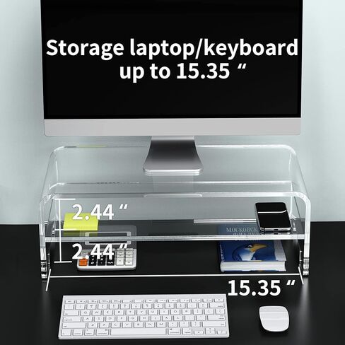 Zimilar Acrylic Monitor Stand Riser, 16-inch 2-Tier Clear Acrylic Monitor Riser for Home Office Acrylic Monitor Stand Riser, 20-inch 2-Tier Clear Acrylic Monitor Riser for Home Office+ in Kuwait