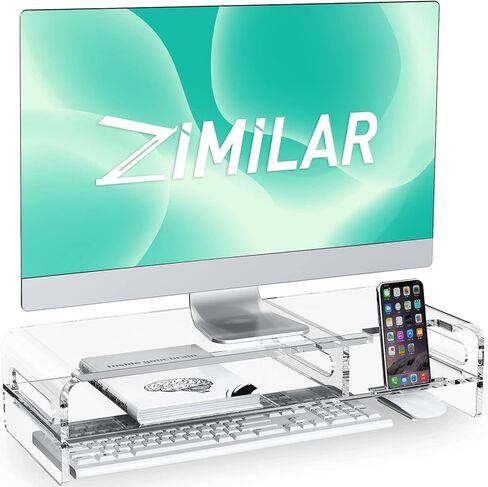 Zimilar Acrylic Monitor Stand Riser, 16-inch 2-Tier Clear Acrylic Monitor Riser for Home Office Acrylic Monitor Stand Riser, 20-inch 2-Tier Clear Acrylic Monitor Riser for Home Office+ in Kuwait