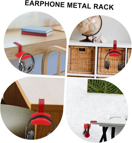 RUNROTOO سماعة شماعات سماعة الرأس رف الكمبيوتر جبل رف الملابس المعدنية حامل مراقب مراقب مكتب حامل شاشة سطح المكتب حامل سماعة شماعات حامل سماعة الرأس سماعة شماعات هوك in Kuwait