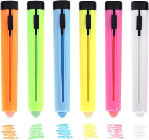 Dustless Twistable Chalk Non-toxic Colored Chalk 1.0mm Tip Art Tool for Whiteboard Blackboard Kids Children Drawing Writing, 12 Pack in Kuwait