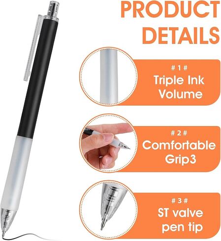 Giantree 6Pcs Cute Gel Ink Pen, 0.5mm Retractable ST Nib Gel Ink Pens Black Ink Pen Smooth Writing Quick-drying Rollerball Pen for School Office Gift Supplies in Saudi Arabia
