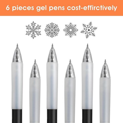 Giantree 6Pcs Cute Gel Ink Pen, 0.5mm Retractable ST Nib Gel Ink Pens Black Ink Pen Smooth Writing Quick-drying Rollerball Pen for School Office Gift Supplies in Saudi Arabia