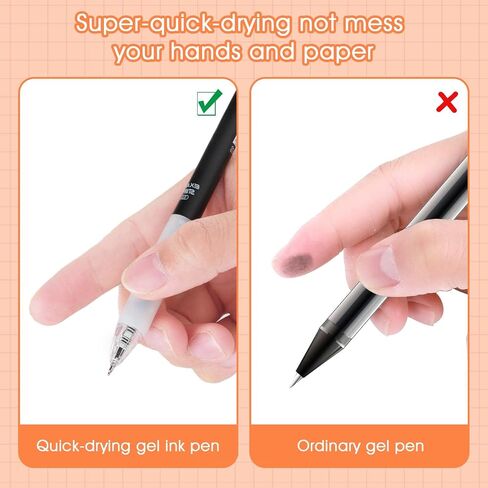 Giantree 6Pcs Cute Gel Ink Pen, 0.5mm Retractable ST Nib Gel Ink Pens Black Ink Pen Smooth Writing Quick-drying Rollerball Pen for School Office Gift Supplies in Saudi Arabia