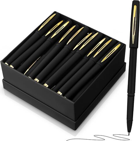 Tatuo 60 Pieces Gel Pens Bulk Gel Ink Rollerball Pens 0.5 mm Bold Point Ink Pens Black Pens Bulk Pens Black Ink Business Pens Roller Ball Pens with Box for Office, School, Teachers, Students in Saudi Arabia