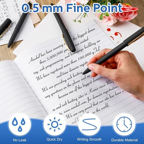 Tatuo 60 Pieces Gel Pens Bulk Gel Ink Rollerball Pens 0.5 mm Bold Point Ink Pens Black Pens Bulk Pens Black Ink Business Pens Roller Ball Pens with Box for Office, School, Teachers, Students in Saudi Arabia
