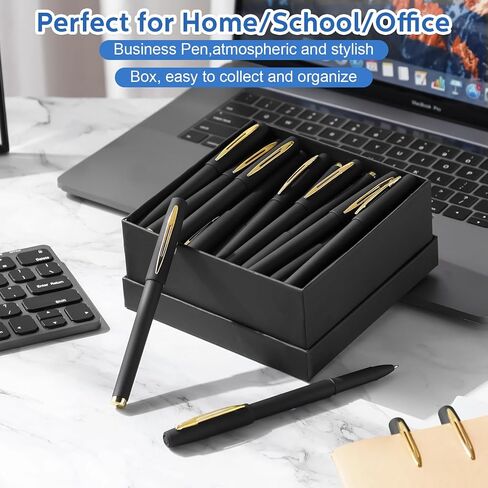 Tatuo 60 Pieces Gel Pens Bulk Gel Ink Rollerball Pens 0.5 mm Bold Point Ink Pens Black Pens Bulk Pens Black Ink Business Pens Roller Ball Pens with Box for Office, School, Teachers, Students in Saudi Arabia