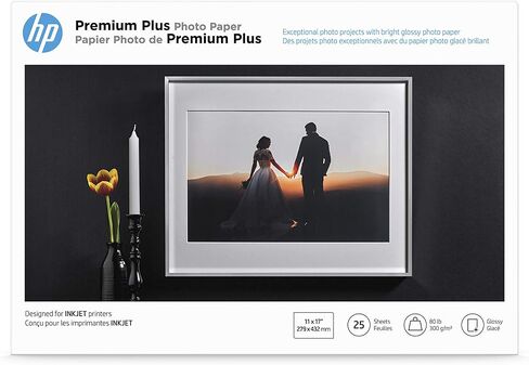 HP Premium Plus Photo Paper, Glossy, 11x17 in, 25 sheets (CV065A) in Saudi Arabia