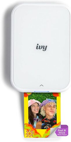 Canon Ivy 2 Mini Photo Printer, Pure White & Zink™ Sticky Back Photo Paper Pack (100 Sheets) & Ivy Zink Pre-Cut Circle Sticker Paper, 20 Sheets in Saudi Arabia
