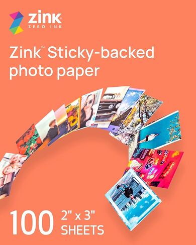 Canon Ivy 2 Mini Photo Printer, Pure White & Zink™ Sticky Back Photo Paper Pack (100 Sheets) & Ivy Zink Pre-Cut Circle Sticker Paper, 20 Sheets in Saudi Arabia