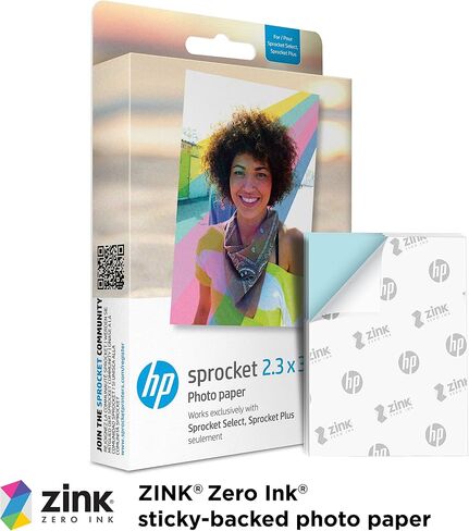HP Sprocket 2.3 x 3.4 Premium Instant Zink Sticky Back Photo Paper (20 Sheets) Compatible with HP Sprocket Select and Plus Printers. in Saudi Arabia