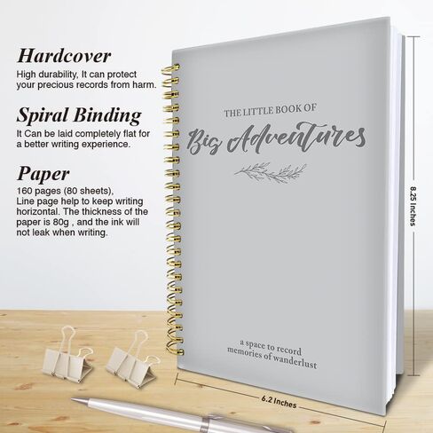 thoqii Inspirational Spiral Notebook for Women, Big Adventures, Motivational Writing Journal Positive Diary Gifts for Teens Girls Notebook for Office School, Hardcover 160 Lined Pages 6.2" x 8.2" in Saudi Arabia