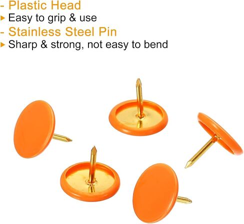 PATIKIL Push Pins, 100 Pack Plastic Roundness Pushpin Decorative Thumb Tacks Golden Steel Point for Cork Board, Blue in Kuwait