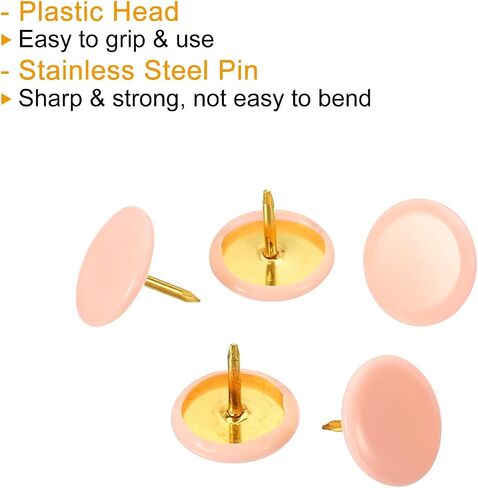 PATIKIL Push Pins, 100 Pack Plastic Roundness Pushpin Decorative Thumb Tacks Golden Steel Point for Cork Board, Blue in Kuwait