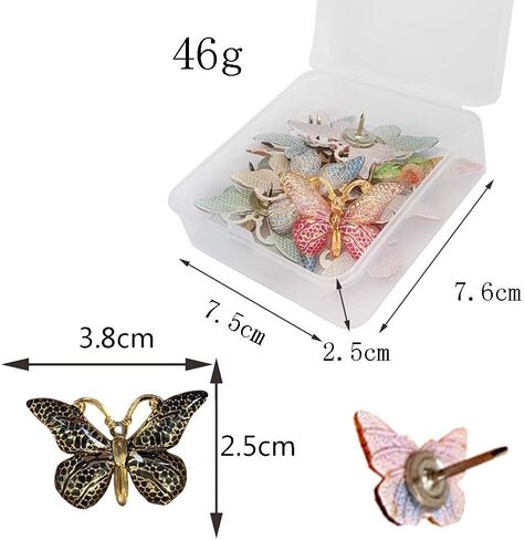 12 قطعة دبوس تثبيت معدني على شكل فراشة، دبابيس زخرفية، لجدار الصور، جدار مميز، لوحة بيضاء، لوحة فلين، خريطة، لوحة إعلانات، مكتب أو منزل in Kuwait