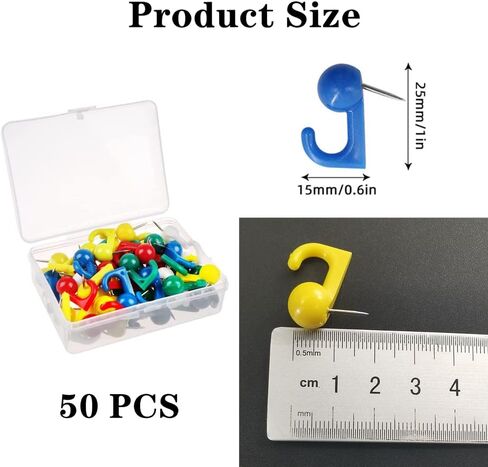 Duoduole 50 جهاز كمبيوتر شخصي ملون دفع دبوس السنانير البلاستيك رؤساء الفلين مجلس السنانير الزخرفية دبوس المسامير جدار الإبهام المسامير هوك للصور جدار لوحة الإعلانات جدار المنزل المنزل مكتب اللوازم المدرسية in Kuwait
