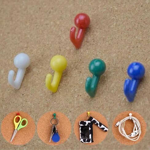 Duoduole 50 جهاز كمبيوتر شخصي ملون دفع دبوس السنانير البلاستيك رؤساء الفلين مجلس السنانير الزخرفية دبوس المسامير جدار الإبهام المسامير هوك للصور جدار لوحة الإعلانات جدار المنزل المنزل مكتب اللوازم المدرسية in Kuwait