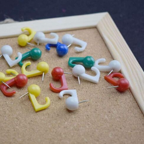 Duoduole 50 جهاز كمبيوتر شخصي ملون دفع دبوس السنانير البلاستيك رؤساء الفلين مجلس السنانير الزخرفية دبوس المسامير جدار الإبهام المسامير هوك للصور جدار لوحة الإعلانات جدار المنزل المنزل مكتب اللوازم المدرسية in Kuwait