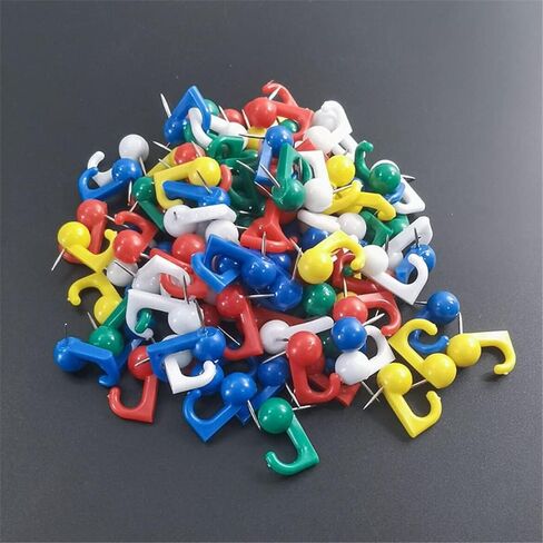 Duoduole 50 جهاز كمبيوتر شخصي ملون دفع دبوس السنانير البلاستيك رؤساء الفلين مجلس السنانير الزخرفية دبوس المسامير جدار الإبهام المسامير هوك للصور جدار لوحة الإعلانات جدار المنزل المنزل مكتب اللوازم المدرسية in Kuwait