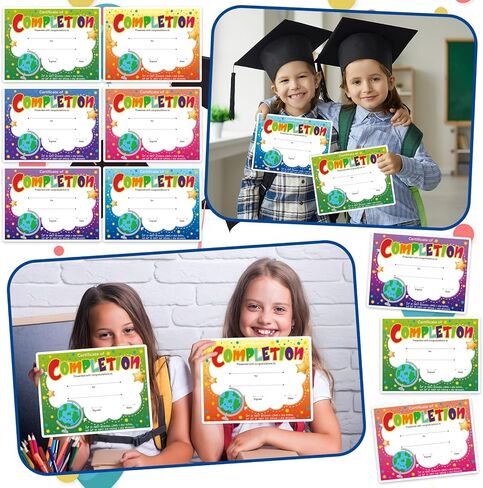 كولار 36 شهادة إتمام ملونة، شهادات إنجاز دبلوم تخرج للاطفال، شهادات تخرج مدرسية، شهادات شهادات تخرج للطلاب in Kuwait