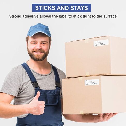TYH Supplies 500 Shipping Address Labels 2 x 4 Inch Rectangle, White Matte, Laser & Inkjet Printer, Strong Adhesive, with REALCONCEAL Blocking Technology Compatible with Avery 8163 & 5163 Template in Saudi Arabia