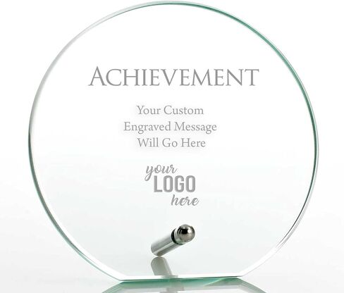 Engraved Plaque - Jade Glass - Award for Employees - Personalized Engraving Up to Three Lines and Pre-Written Verse Selection in Kuwait
