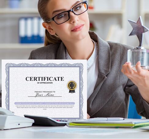 300 Sheets Award Certificate Paper with Border 8.5 x 11 Inches Certificate Blank Paper Bulk Letter Size Diploma Paper for Graduation School Office Award, Laser and Inkjet Printer Compatible (Gold) in Saudi Arabia