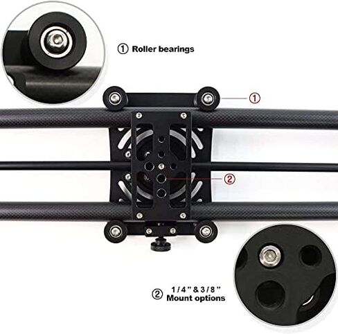 KONOVA P1S3 Wireless Motorized Carbon Slider Parallax Panorama Video for DSLR, Mirrorless, Mobile Phone with Carry Bag (60cm (23.6")) in Saudi Arabia