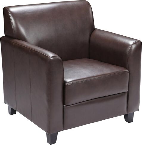Flash Furniture Hercules Diplomat Series LeatherSoft Upholstered Side Reception Chair, Lobby Chair with Cushions and Flared Arms, Navy in Saudi Arabia