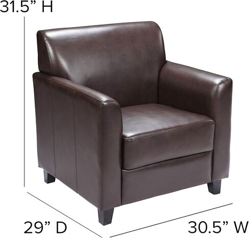 Flash Furniture Hercules Diplomat Series LeatherSoft Upholstered Side Reception Chair, Lobby Chair with Cushions and Flared Arms, Navy in Saudi Arabia