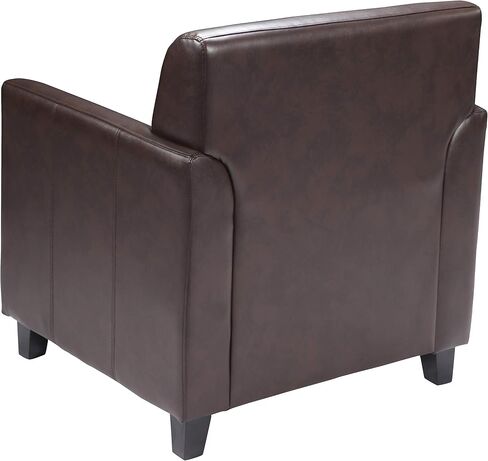 Flash Furniture Hercules Diplomat Series LeatherSoft Upholstered Side Reception Chair, Lobby Chair with Cushions and Flared Arms, Navy in Saudi Arabia
