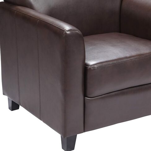 Flash Furniture Hercules Diplomat Series LeatherSoft Upholstered Side Reception Chair, Lobby Chair with Cushions and Flared Arms, Navy in Saudi Arabia