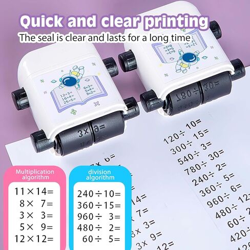 2 in 1 Math Roller Stamps 3Pcs:Addition Subtraction Multiplication Division 2 in 1 Math Roller Stamps,Smart Dual Head Math Roller Stamp for Math Problems,Math Roller Stamps for Preschool Kindergarten in Saudi Arabia