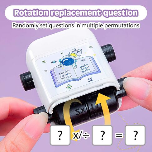 2 in 1 Math Roller Stamps 3Pcs:Addition Subtraction Multiplication Division 2 in 1 Math Roller Stamps,Smart Dual Head Math Roller Stamp for Math Problems,Math Roller Stamps for Preschool Kindergarten in Saudi Arabia
