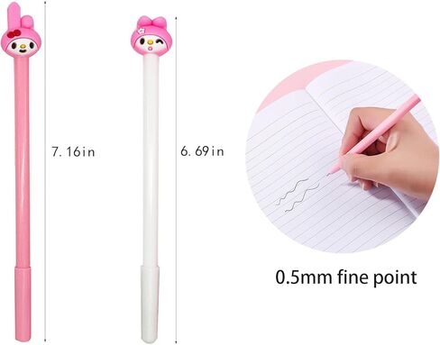 اقلام جل كاواي من اديوكاتجيم، قلم حبر اسود 0.5 ملم، لوازم مدرسية للمكتب وهدايا للاولاد والبنات in Kuwait