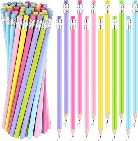 300 قطعة من أقلام الرصاص المستديرة الفارغة السائبة المخصصة من أقلام الرصاص الملونة HB حزمة من أقلام الرصاص الخشبية النيون للنقش المطبوع DIY للأطفال والبنات هدية للفصول المدرسية in Kuwait