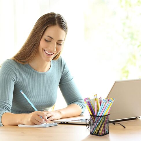 300 قطعة من أقلام الرصاص المستديرة الفارغة السائبة المخصصة من أقلام الرصاص الملونة HB حزمة من أقلام الرصاص الخشبية النيون للنقش المطبوع DIY للأطفال والبنات هدية للفصول المدرسية in Kuwait