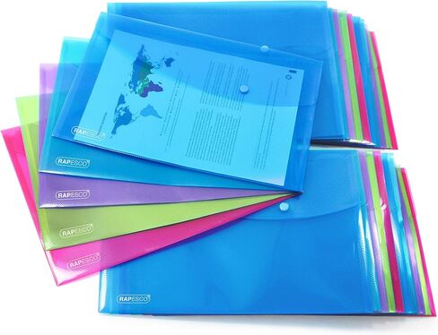 محافظ Rapesco 1494 Popper، A4+ / Foolscap، ألوان شفافة متنوعة، عبوة من 20 قطعة in Kuwait