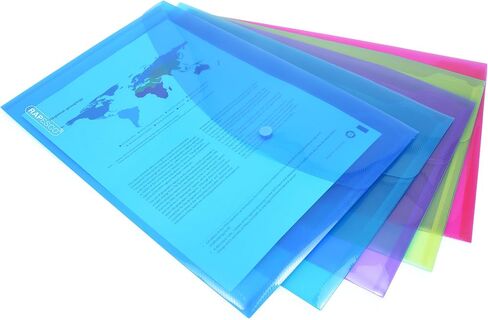 محافظ Rapesco 1494 Popper، A4+ / Foolscap، ألوان شفافة متنوعة، عبوة من 20 قطعة in Kuwait