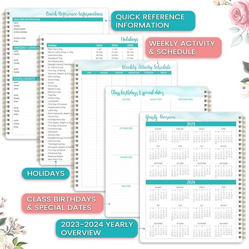 Teacher Planner 2023-2024 - Academic Lesson Planner, July 2023 - June 2024, 9.7'' x 7.7'', Lesson Plan Book, Weekly & Monthly Lesson Planner with Quotes, Monthly Calendars, Weekly Activity Schedule in Saudi Arabia
