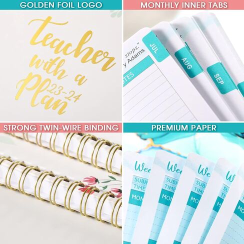 Teacher Planner 2023-2024 - Academic Lesson Planner, July 2023 - June 2024, 9.7'' x 7.7'', Lesson Plan Book, Weekly & Monthly Lesson Planner with Quotes, Monthly Calendars, Weekly Activity Schedule in Saudi Arabia