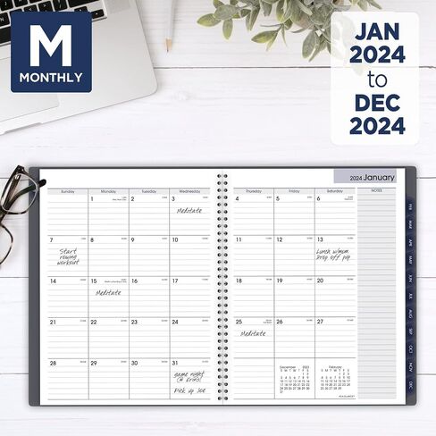 AT-A-GLANCE 2023 مخطط أسبوعي وشهري، DayMinder، 5 بوصة × 8 بوصة، صغير، حلزوني، علامات تبويب شهرية، رمادي (GC20007) in Saudi Arabia