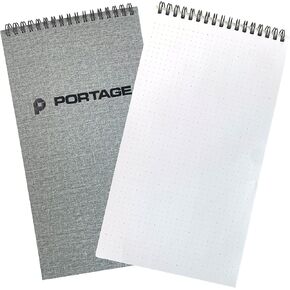 دفتر Portage Desktop Dot Grid - دفتر ملاحظات حلزوني علوي، مجلة منقط مع ورق سميك ممتاز وغطاء قوي، يوضع بشكل مسطح على المكتب، مثالي للمدرسة أو العمل، مصمم ليناسب بشكل مريح أسفل لوحة المفاتيح - 6 بوصة × 11 بوصة in Kuwait