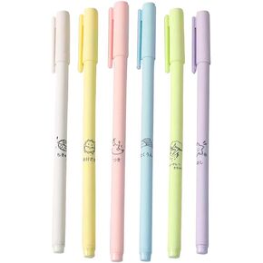 SHIDESHIN Cute Pens 6PCS Kawaii Gel Ink Pens Morandi Colored Gel Pens Japanese Style Black Ink Pens School Stationery Set for Kids Students in Kuwait