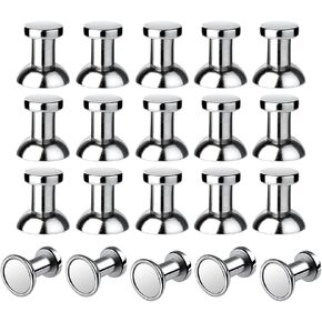 rhinocats 20 Sets Magnetic Push Pins, Magnet Thumbtack, Poster and Photo Hangers for Walls Bulletin Boards