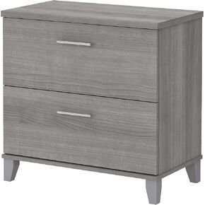 خزانة ملفات جانبية من Bush Furniture Somerset ذات درجين باللون الرمادي البلاتيني، خزائن ملفات أنيقة للمكتب المنزلي مع أدراج ناعمة الإغلاق 30 عرضًا × 17 عمقًا × 29 ارتفاعًا in Kuwait