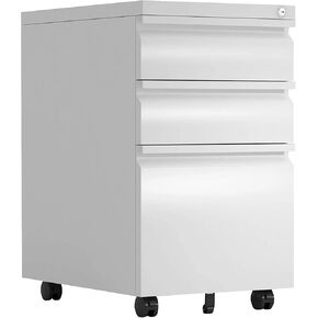 3-Drawer Mobile File Cabinet with Lock, Office Storage Filing Cabinet for Legal/Letter Size, Pre-Assembled Metal File Cabinet Except Wheels Under Desk (2 Drawer,Black) in Kuwait