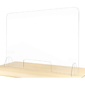 واقي من الزجاج الشبكي للمكتب من فلاي بولد - حاجز لمقسم المكتب من الاكريليك - واقي بلاستيكي شفاف بنسبة 92% مضاد للبهتان لاقسام اثاث المكتب 48 انش × 32 انش in Kuwait