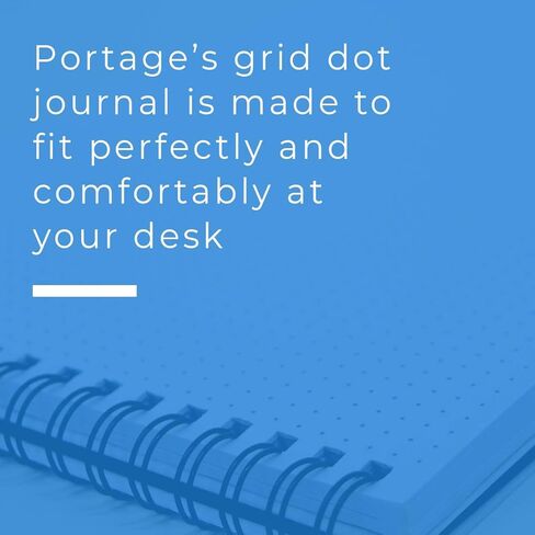 دفتر Portage Desktop Dot Grid - دفتر ملاحظات حلزوني علوي، مجلة منقط مع ورق سميك ممتاز وغطاء قوي، يوضع بشكل مسطح على المكتب، مثالي للمدرسة أو العمل، مصمم ليناسب بشكل مريح أسفل لوحة المفاتيح - 6 بوصة × 11 بوصة in Kuwait