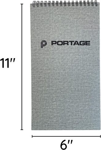 دفتر Portage Desktop Dot Grid - دفتر ملاحظات حلزوني علوي، مجلة منقط مع ورق سميك ممتاز وغطاء قوي، يوضع بشكل مسطح على المكتب، مثالي للمدرسة أو العمل، مصمم ليناسب بشكل مريح أسفل لوحة المفاتيح - 6 بوصة × 11 بوصة in Kuwait