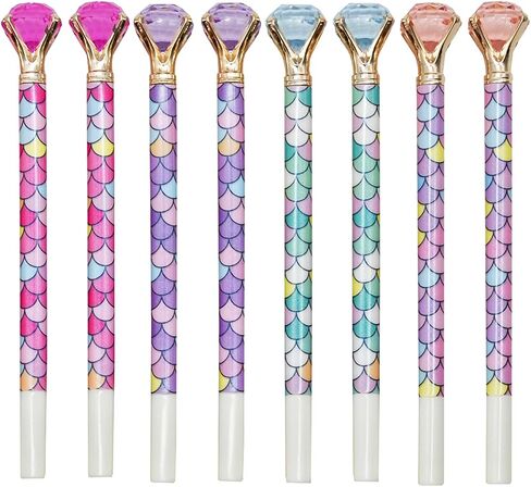Maydahui 12 Pcs Mermaid Diamond Gel Pens Elegant Fish Scale Gem Rollerball Pens For Students Girls Women Teachers Weddings Engagement Signature Girl's Day Gift in Saudi Arabia